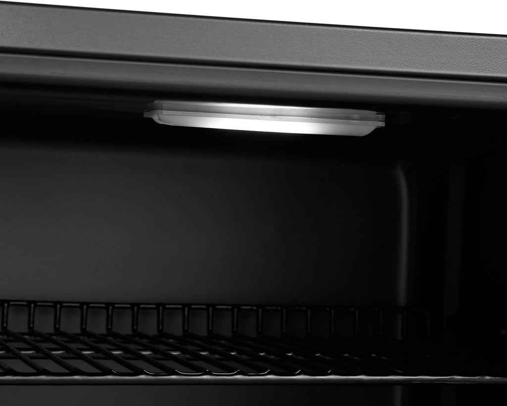 Mini Fridge 50L with Glass Door – Quiet Drinks & Beer Cooler with LED Light | Compact Small Fridge for Bedrooms, Gaming Rooms, Man Caves, Offices & Home Bars – Energy Efficient