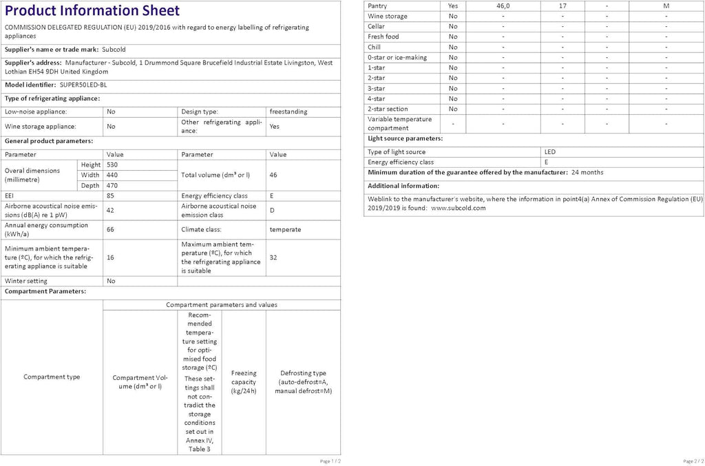 Mini Fridge Black | 50L Beer, Wine & Drinks Fridge | LED Light + Lock & Key | Energy Efficient (Black)