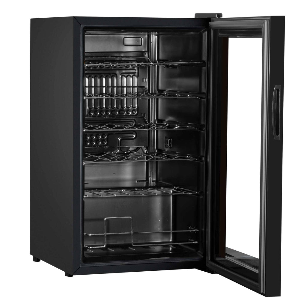 24 Bottle Wine Cooler Fridge with Digital Touch Screen Controls & LED Light, Black - DH9