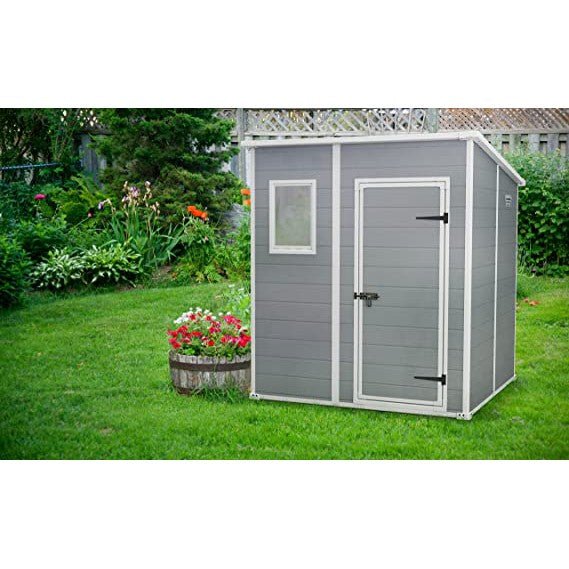 6 x 6 Manor Plastic Pent Garden Storage Shed – Grey